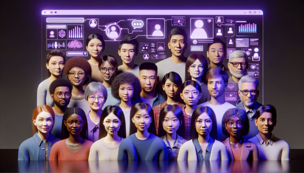 interface IA multiculturelle enseignants etudiants diversite interaction ecran ordinateur violet.jpg