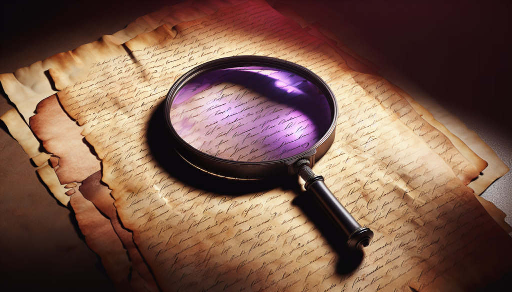 loupe detective violette parchemin texte manuscrit mysterieux abime.jpeg