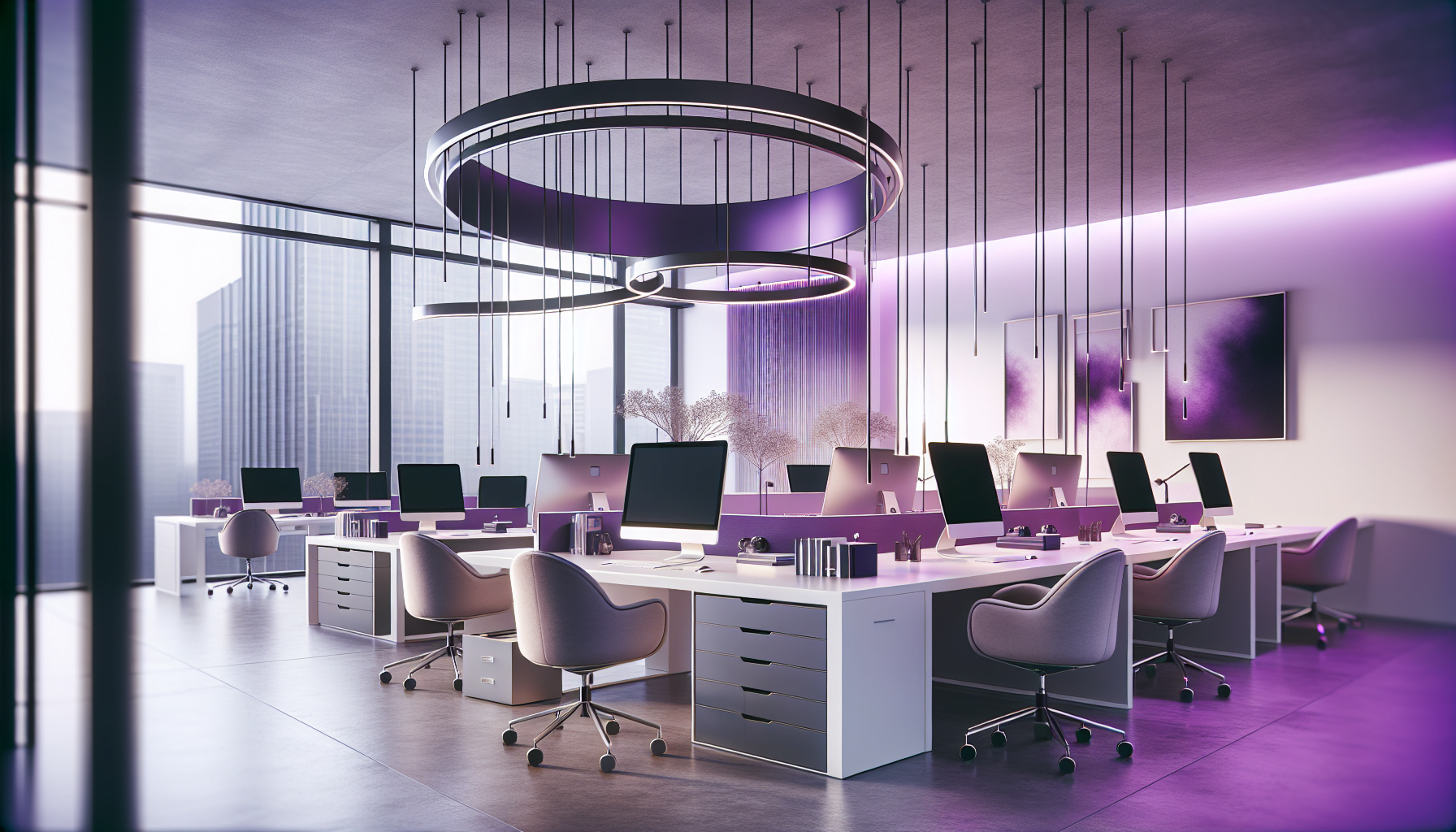 bureau moderne design elegant sophistique meubles minimalistes ordinateurs contemporains nuances de violet.jpg