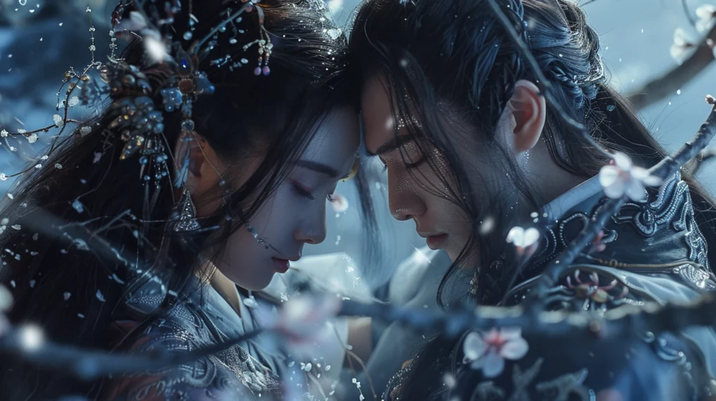 The Legend of Sword and Fairy Li Xiaoyao and Zhao Linger lovers sadness sorrow COSPLAY live action version grand scenes cool special effects shot by Sony Pictures movie screenshots